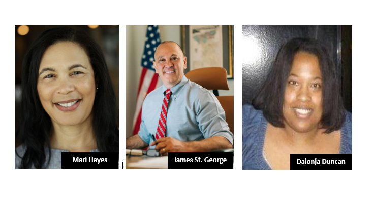 pictured left to right Mari Hayes, James St. George and Dalonja Duncan