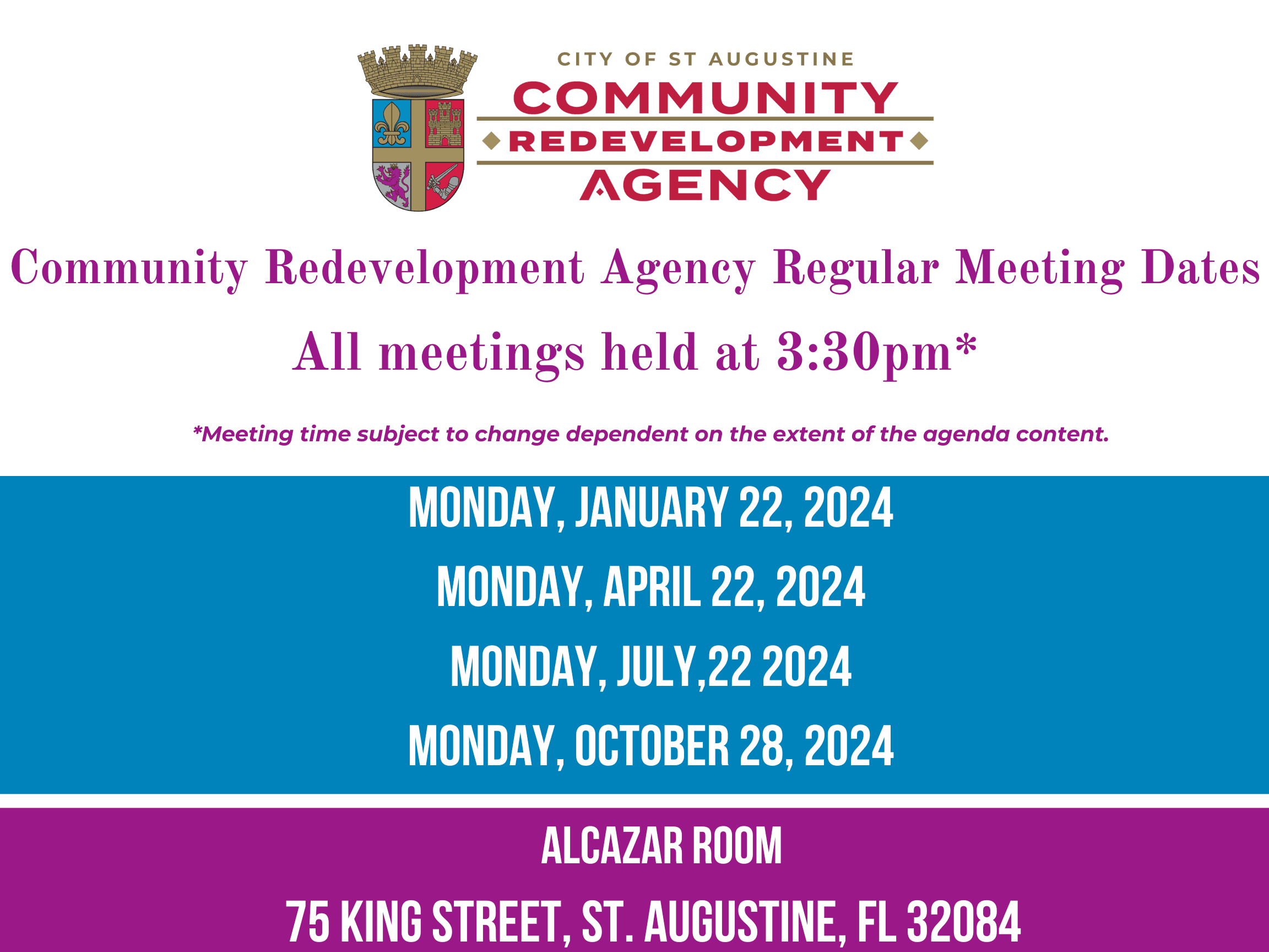 CRA 2024 Meeting Dates